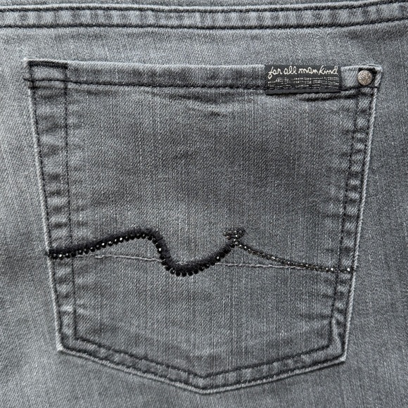 7 For All Mankind Rocker Bootcut Jeans | Charcoal Black 31 | USA Made - Picture 4 of 15
